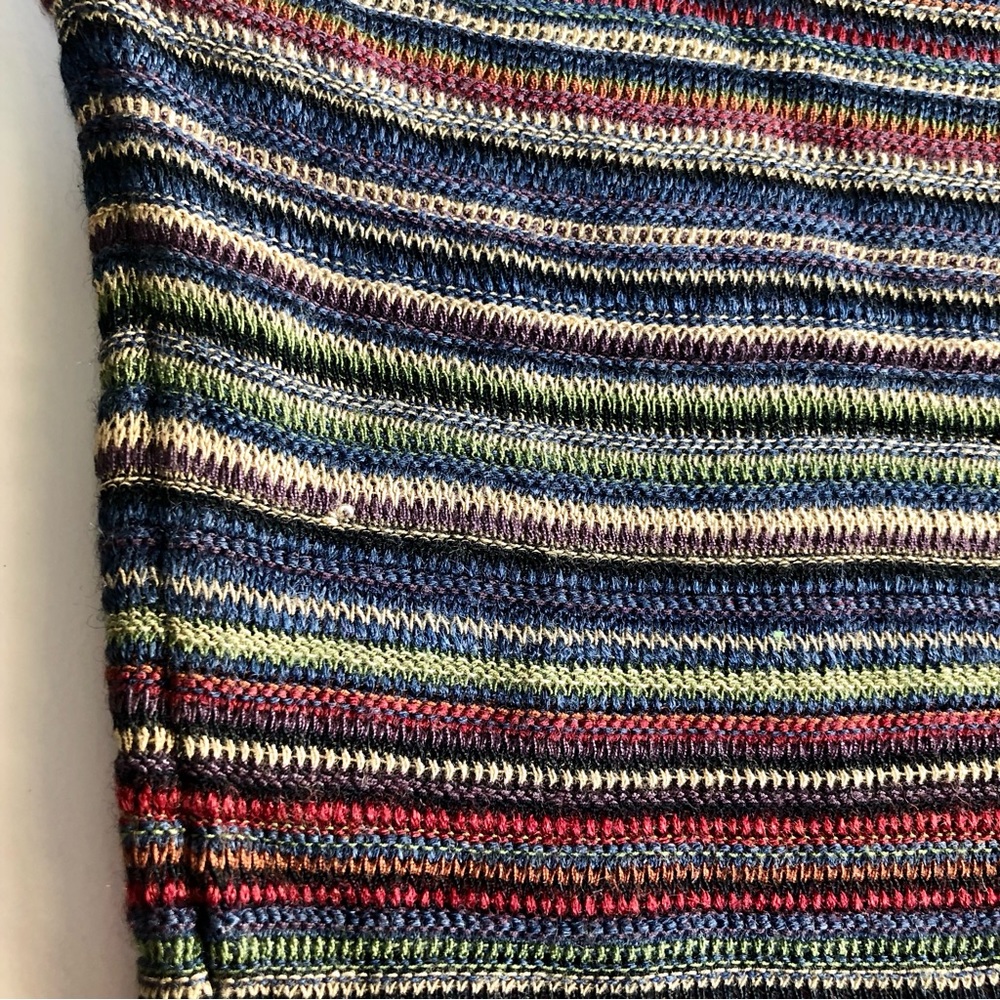 Vintage 80s Grandpacore Crewneck Sweater Library Striped Silk Cashmere Blend XL - Picture 8 of 10
